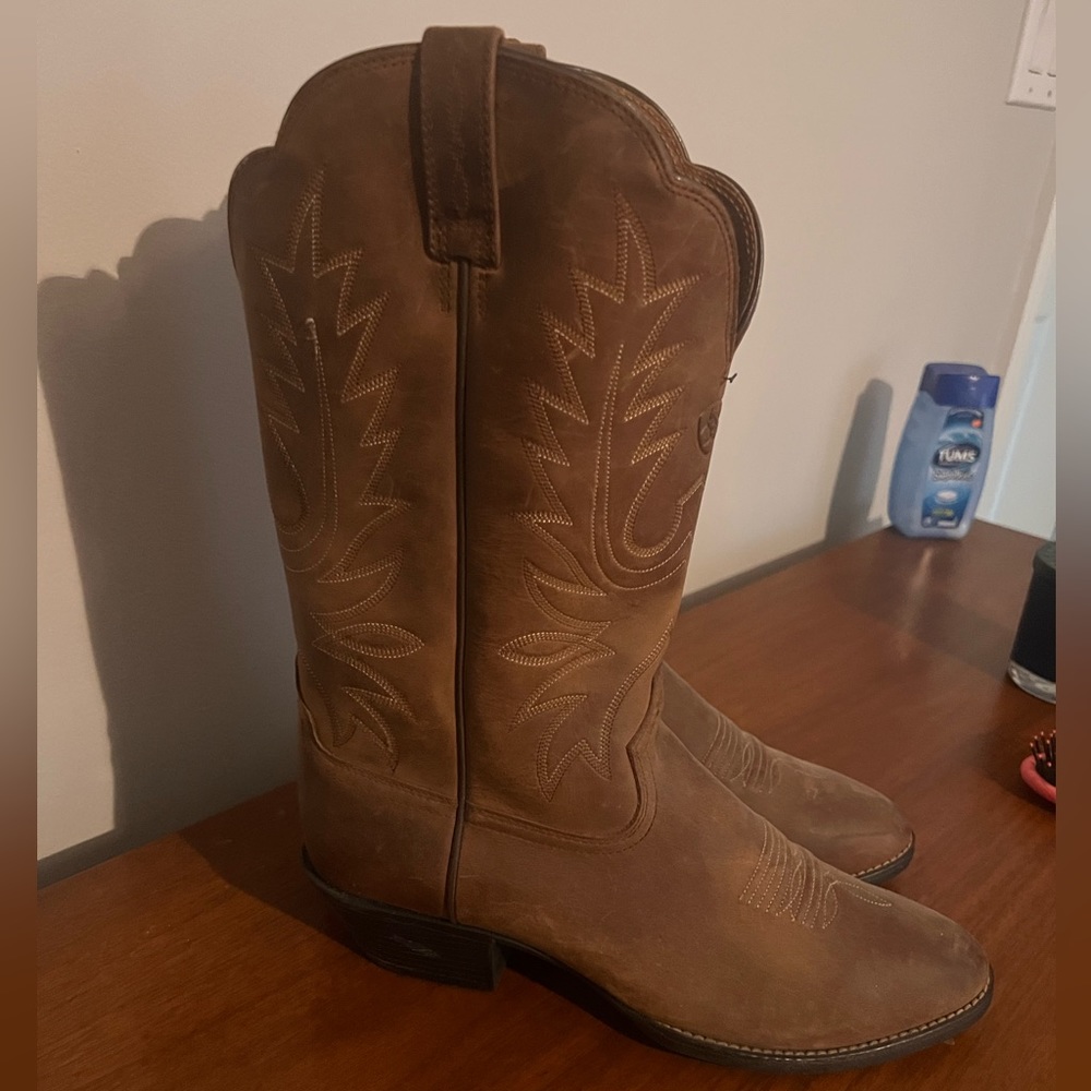 Classic Brown Western Leather Cowboy Boots - Women